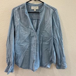 Anthropologie button down blue long sleeve